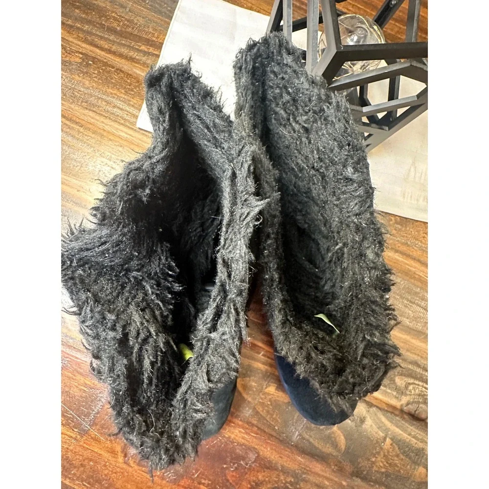 Timberland Womens Black Suede Faux Fur Lined Mid Calf Boots 61643 Size 8M